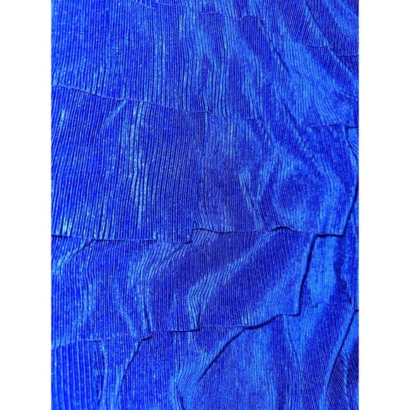 Alfred Dunner 3X Royal Blue Ruffle Blouse Glam Boldwear Textured Shine Top - Picture 12 of 12